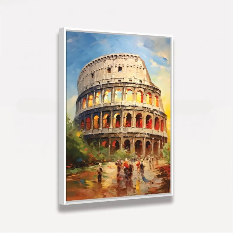 Quadro Coliseu de Roma Itália Impressionismo Cores Vibrantes