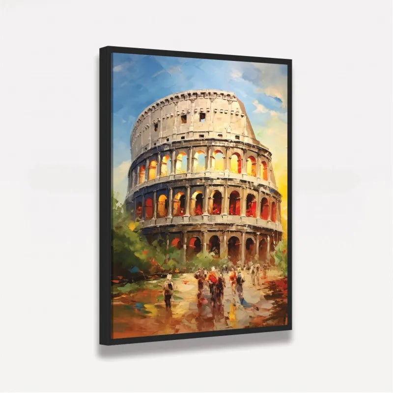 Quadro Coliseu de Roma Itália Impressionismo Cores Vibrantes