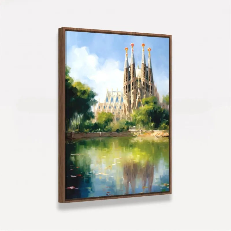 Quadro Basílica Sagrada Família Barcelona - Espanha Impressionismo Pinceladas Soltas