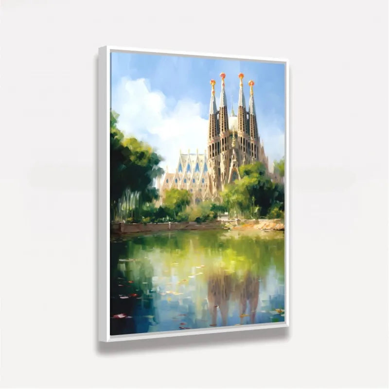 Quadro Basílica Sagrada Família Barcelona - Espanha Impressionismo Pinceladas Soltas
