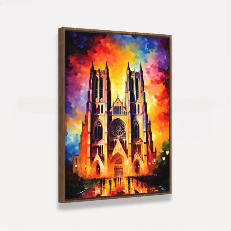Quadro Catedral Nacional de Washington - EUA Impressionismo Moderno Espatuladas