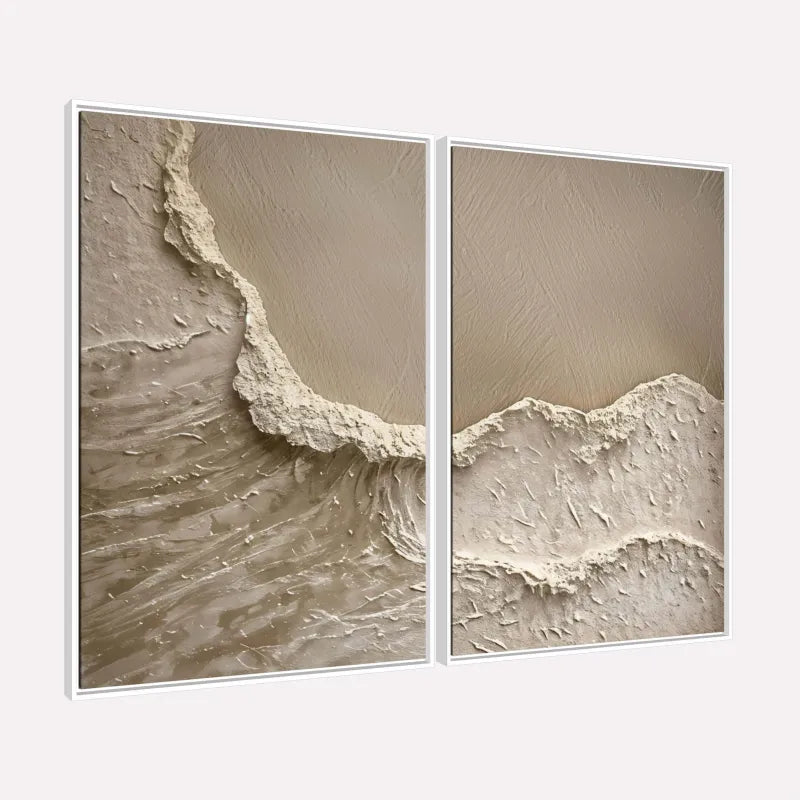 Quadro Abstrato Onda de Texturas Mar e Areia