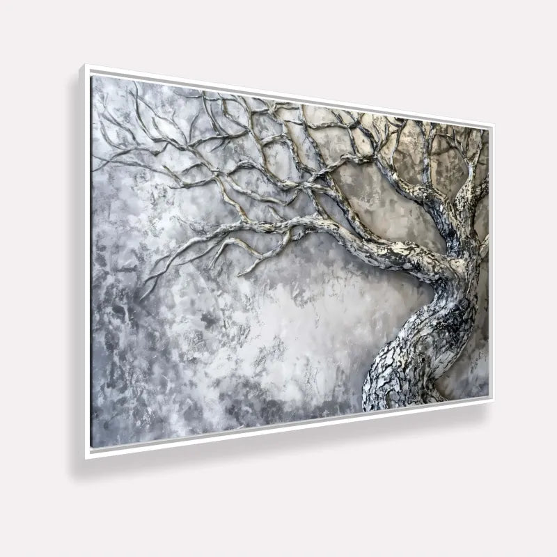 Quadro Árvore Abstrata Força e Elegância Relevo Metálico