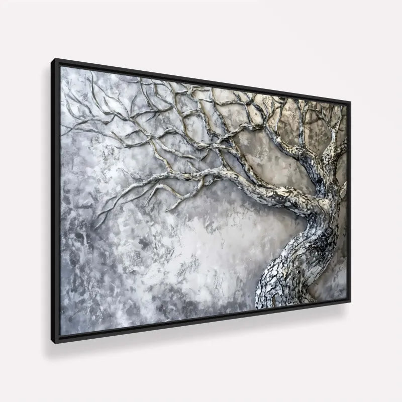 Quadro Árvore Abstrata Força e Elegância Relevo Metálico