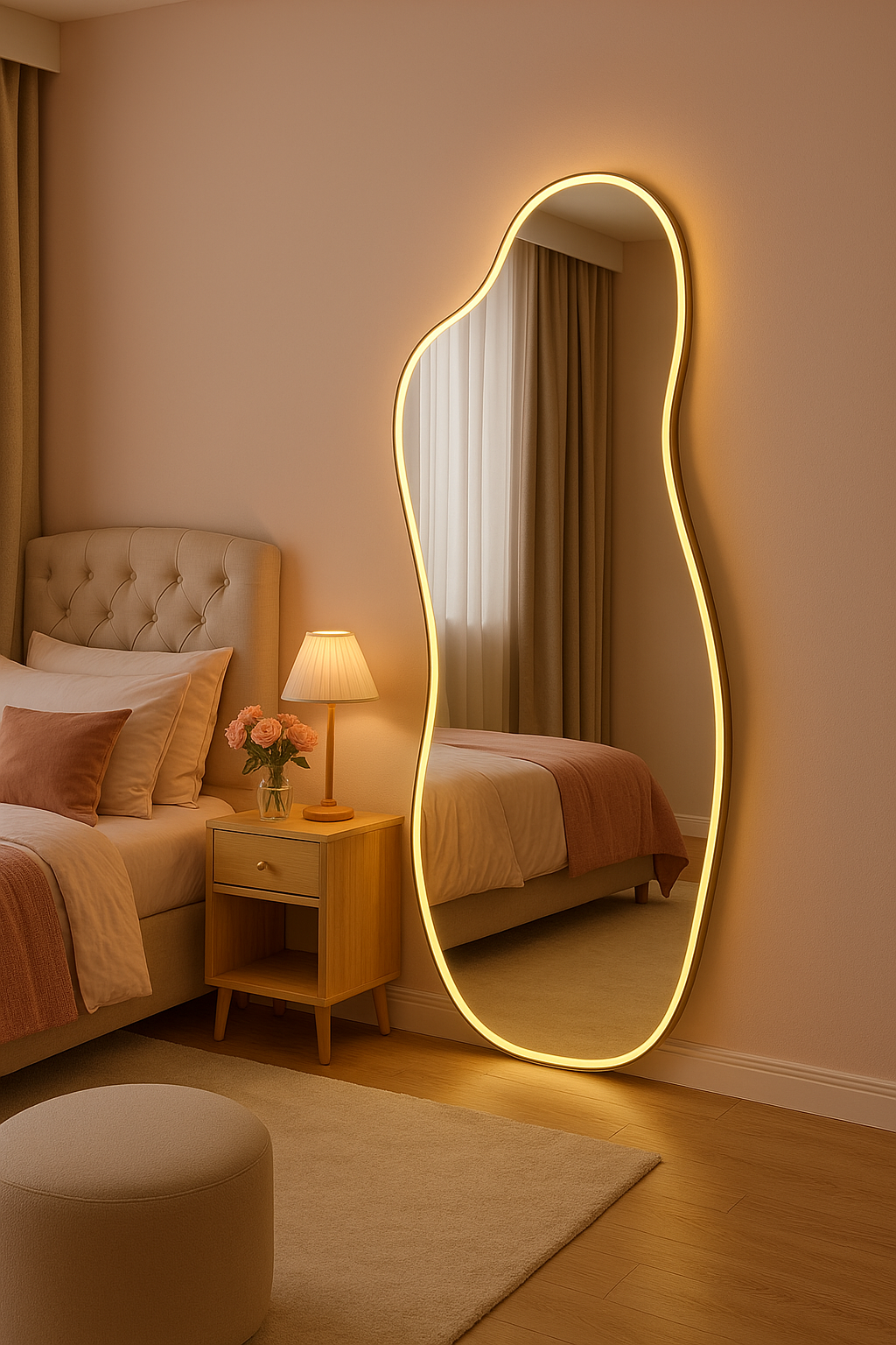 Espelho Orgânico Curvas Premium com LED