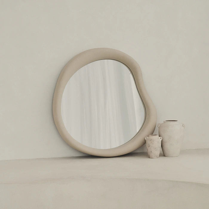 Espelho Europeu Orgânico Wabi-Sabi 2 Concreto Irregular