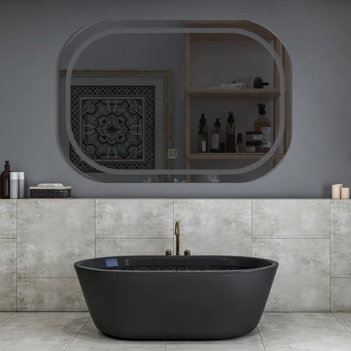 Espelho Moderno Curvado com LED para Banheiro