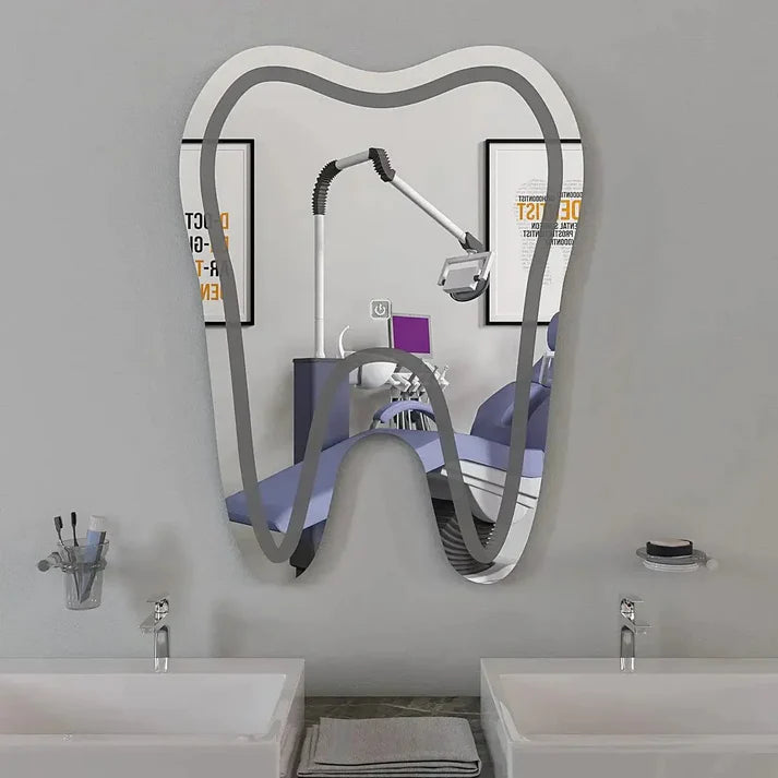 Espelho Desenho Dente com LED para Consultório