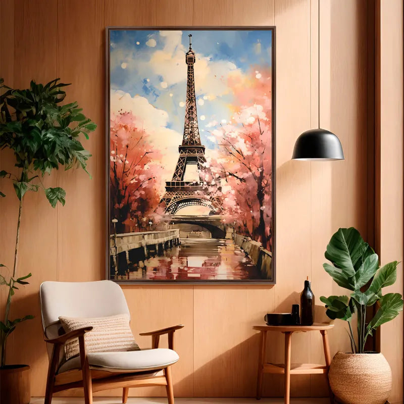 Quadro Torre Eiffel - França Impressionismo Pinceladas Soltas