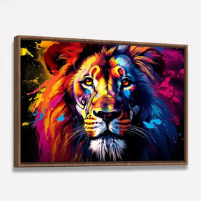 Quadro Leão Colorido Majestade Cromática