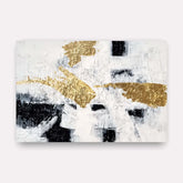 Quadro Abstrato Monocromático Elegância Dourada