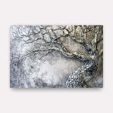 Quadro Árvore Abstrata Força e Elegância Relevo Metálico