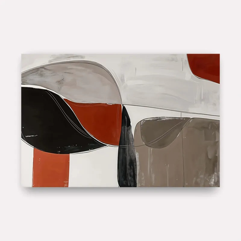 Quadro Formas Abstratas Harmonia de Cores Neutras e Terrosas