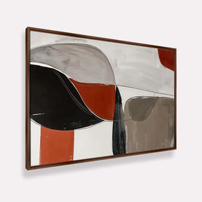 Quadro Formas Abstratas Harmonia de Cores Neutras e Terrosas