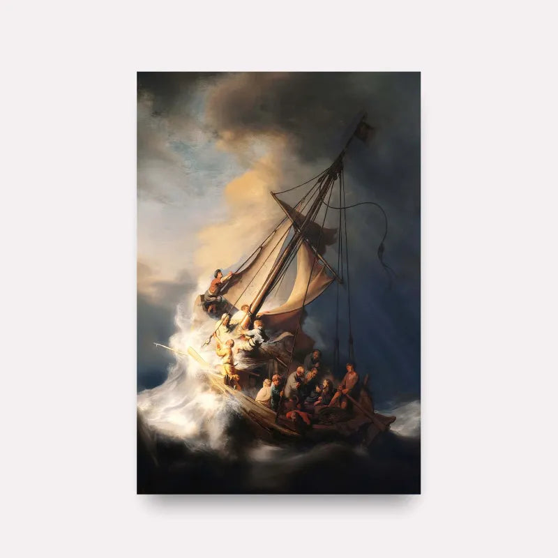 Quadro A Tempestade no Mar da Galileia de Rembrandt van Rijn Releitura