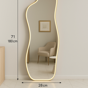 Espelho Orgânico Curvas Premium com LED