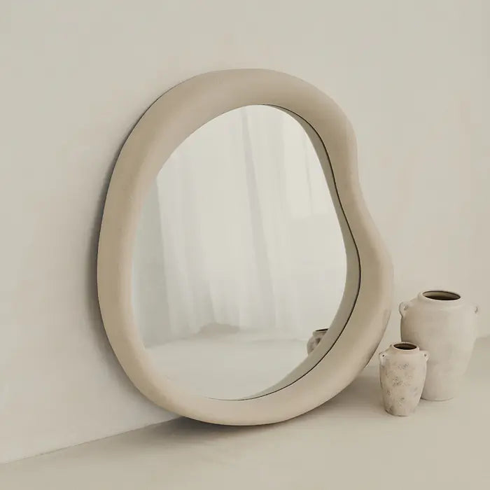 Espelho Europeu Orgânico Wabi-Sabi 2 Concreto Irregular