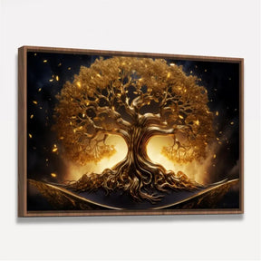 Quadro Árvore da Vida Esplendorosa Dourada Luxo