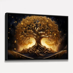 Quadro Árvore da Vida Esplendorosa Dourada Luxo
