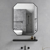Espelho Retangular Minimalista Metal Preto
