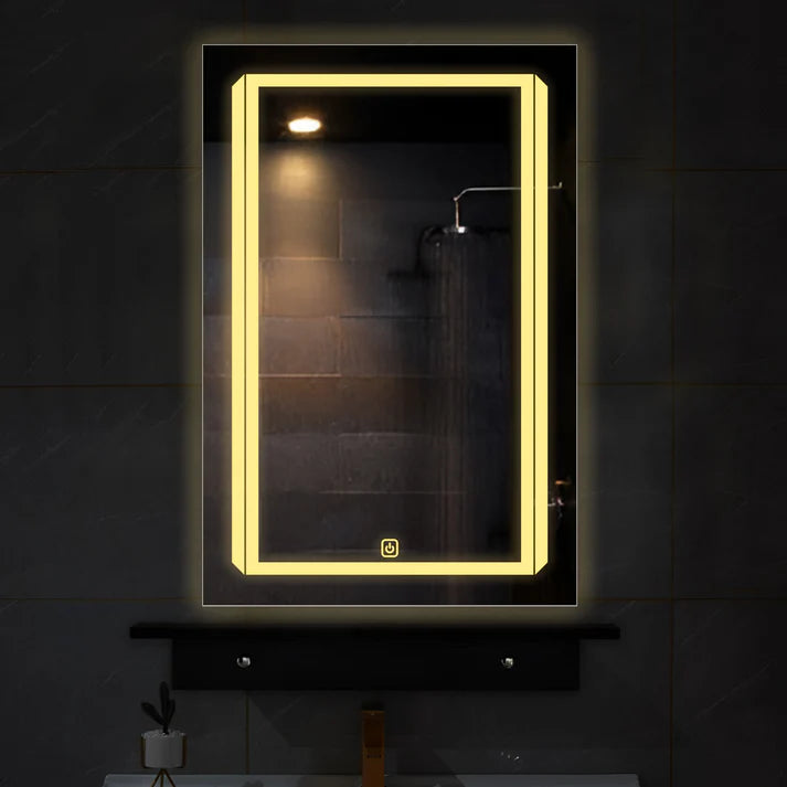 Espelho Premium Retangular com Linhas e LED