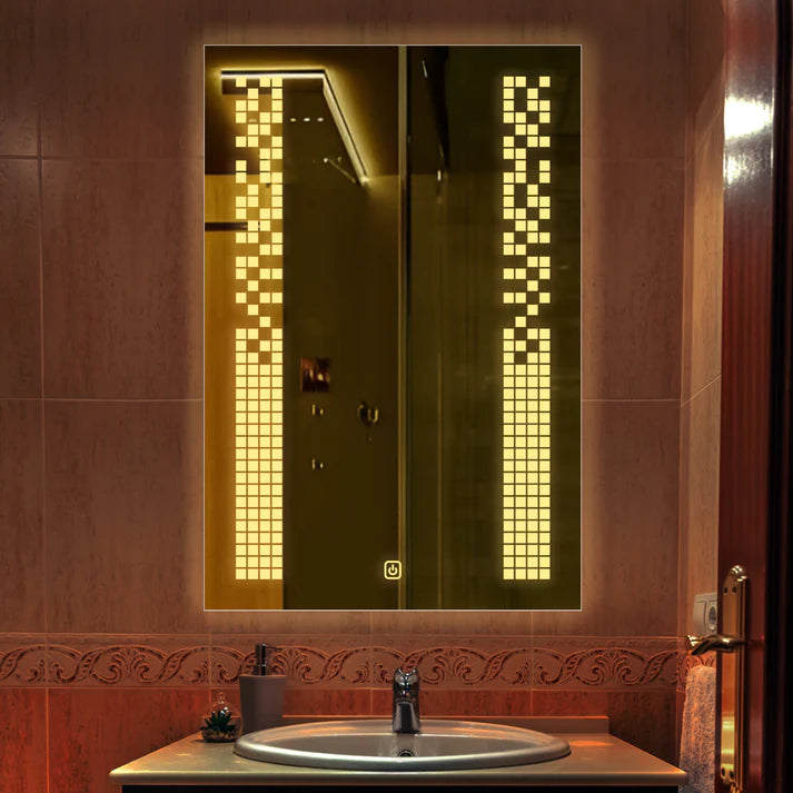Espelho Premium Retangular Tetrix com LED
