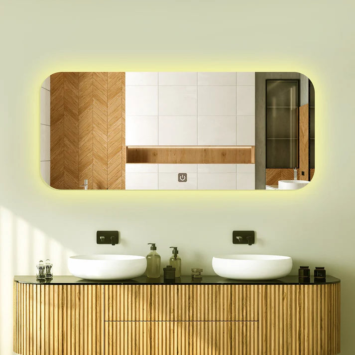 Espelho Retangular Simples Moderno com LED